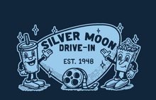 Load image into Gallery viewer, Navy Blue Silver Moon Characters Shirt